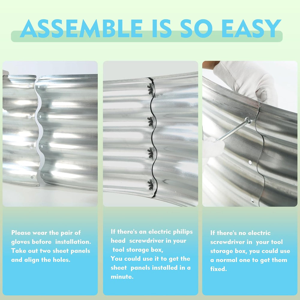 TBMLC 60" Round Galvanized Steel Fire Ring Pit / Raised Garden Bed Kit