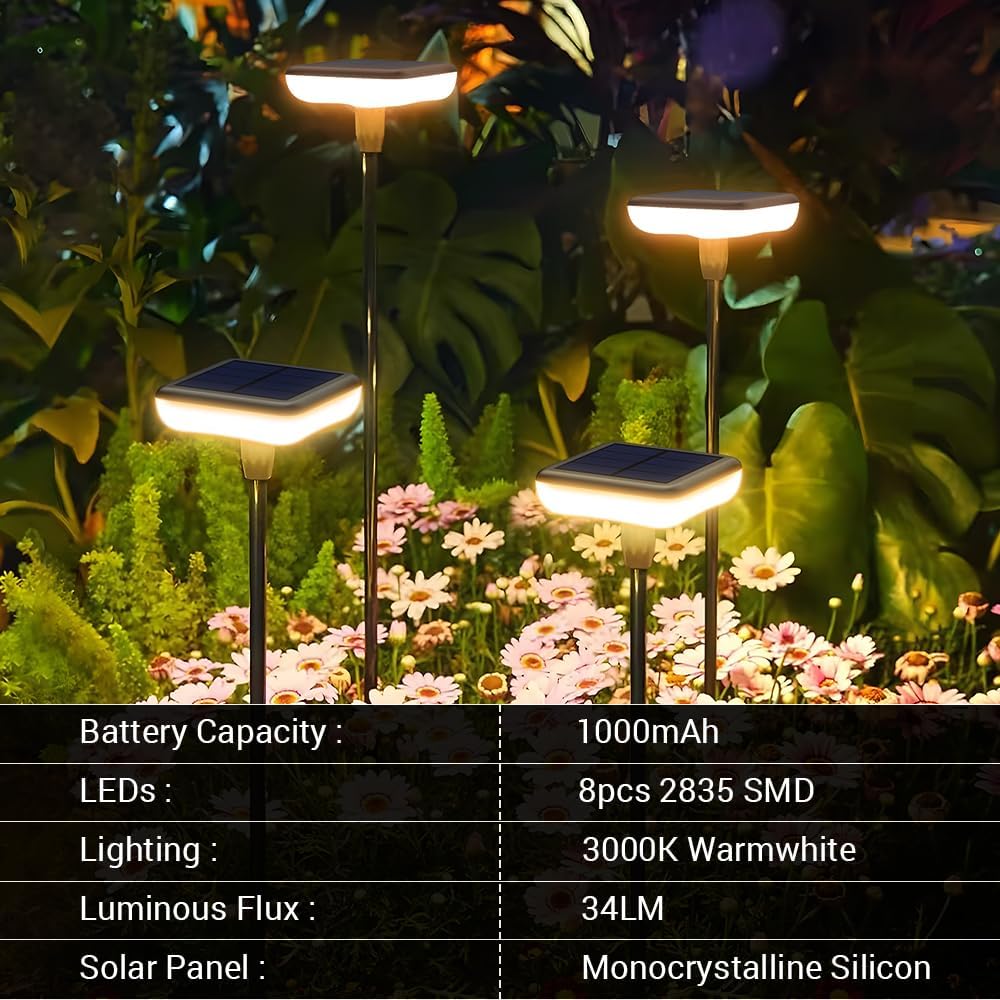 Solar Pathway Lights Outdoor 6 Pack Solar Powered Garden Lights 12H Long Last...