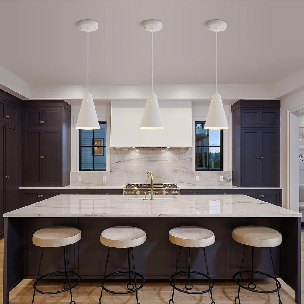 Dijiahua White Pendant Lights Kitchen Island,Dining Room Light Fixtures Over ...