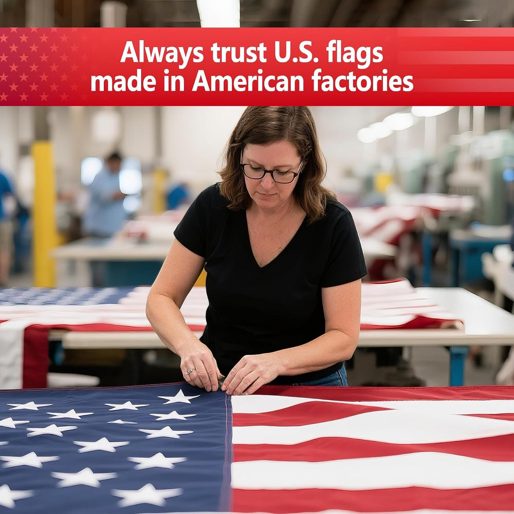 Tear Resistant Made in USA American Flag,100% Nylon Fabric Heavy Duty America...