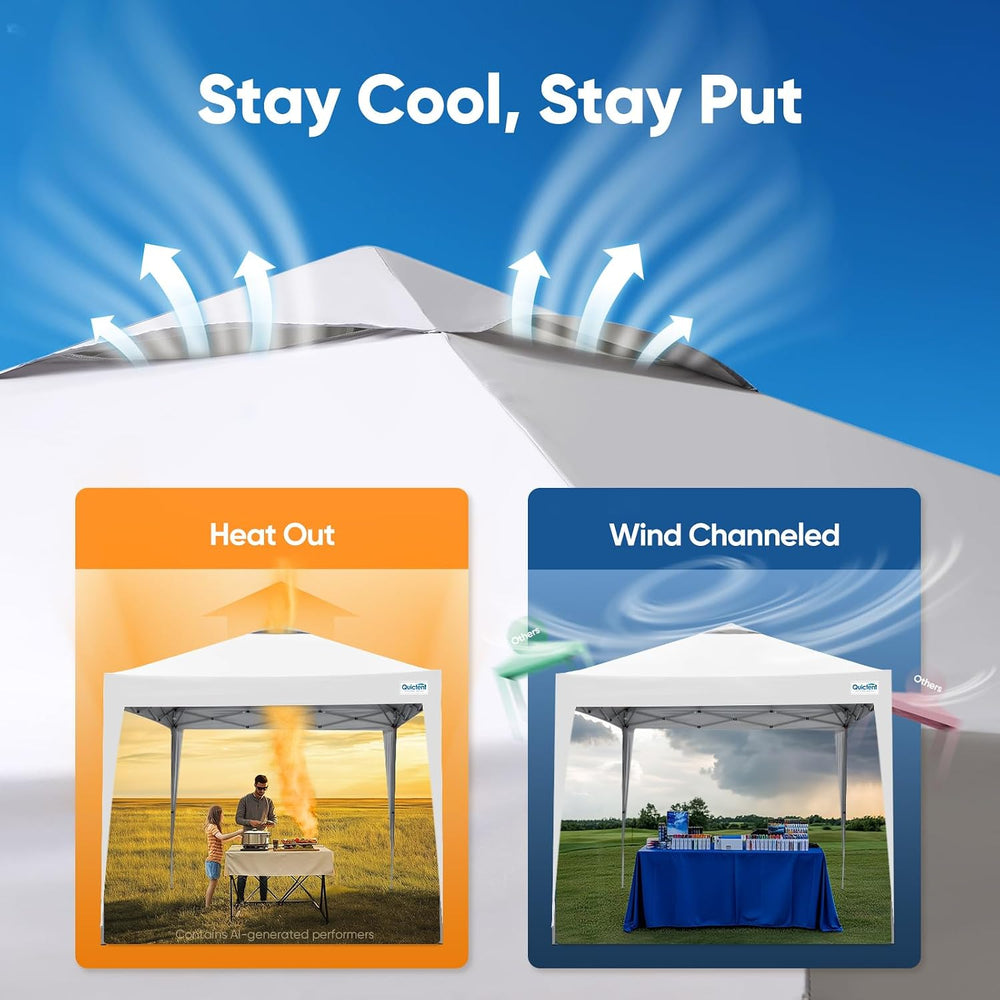 Quictent 10x10 Pop Up Canopy Tent with 3 Sidewalls