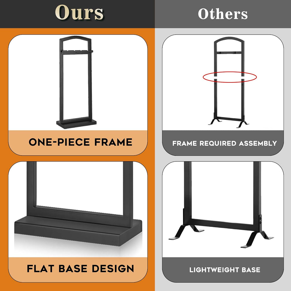Gtongoko Fireplace Tools Set 5 Pieces with Stand, 29 Inch, Wrought Iron