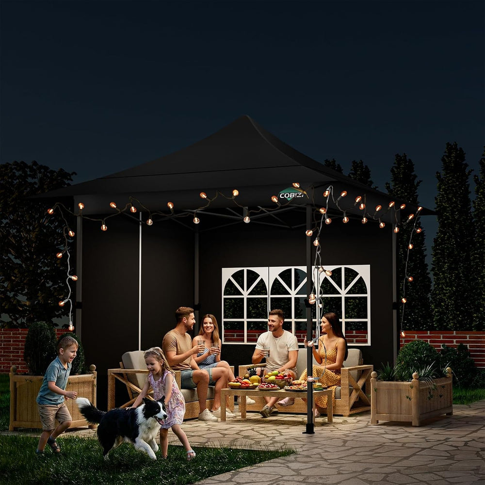 COBIZI 13x13 Pop Up Canopy Tent Heavy Duty with Auto-Extending Eaves