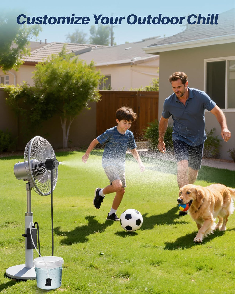 Portable Misting System with Water Pump, 6000mAh Outdoor Misters for Outside ...