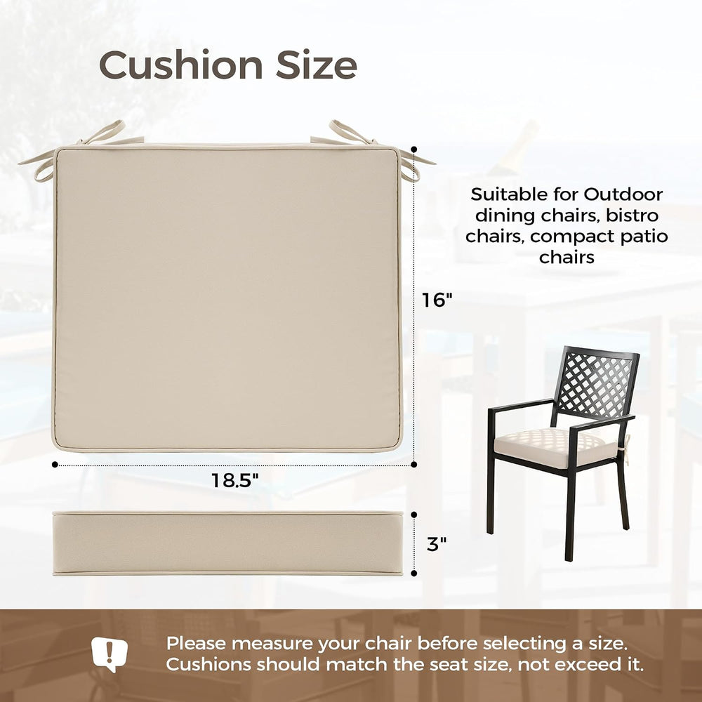 UNIKOME Outdoor Chair Cushions Set of 4, Water Resistant Patio Seat Cushions ...