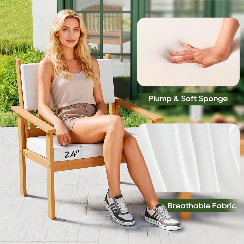 FDW 3-Piece Patio Furniture Set | Natural | Made of Acacia Wood