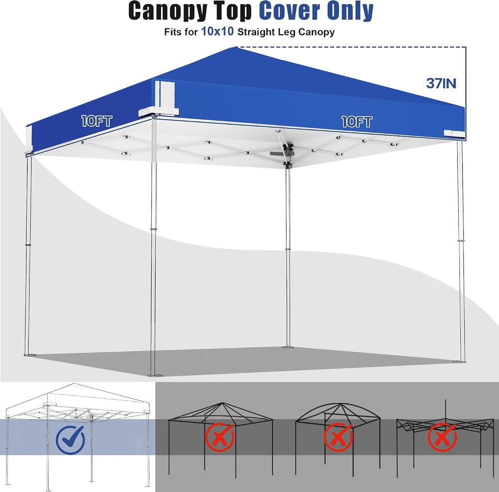 10x10 Replacement Canopy Top, Waterproof & UV Protection Pop Up Canopy Te...