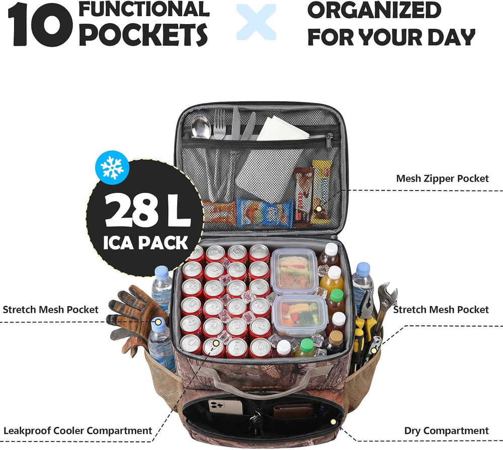 Backpack Cooler, 42 Can 16mm Leakproof Soft Cooler Backpack, Waterproof &...