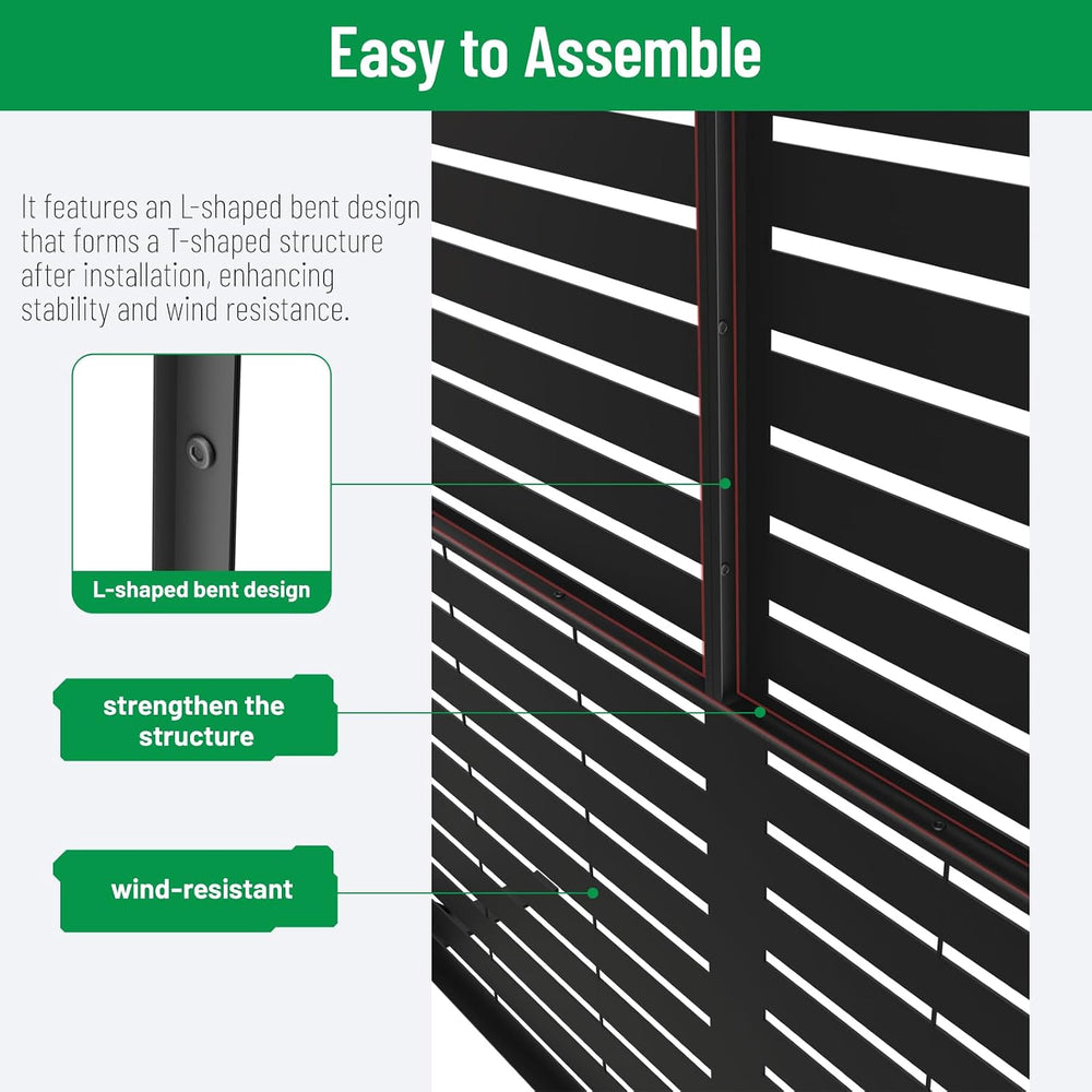 SnugNiture “Metal Privacy Screen”, 72" H × 47" W Weather Resistant ...