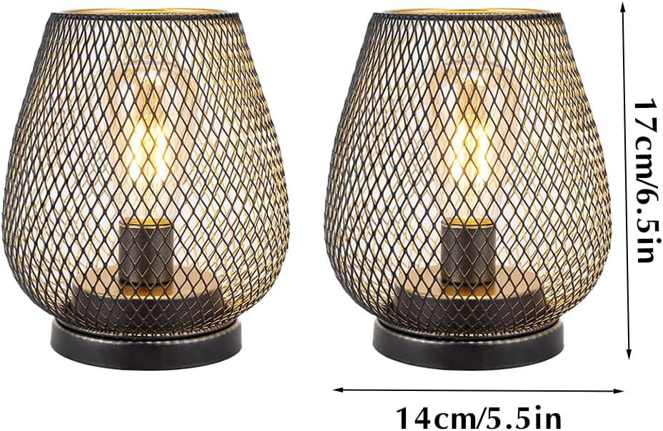 TRIROCKS Set of 2 Medium Battery Powered Outdoor Lantern 6.5'' High M...