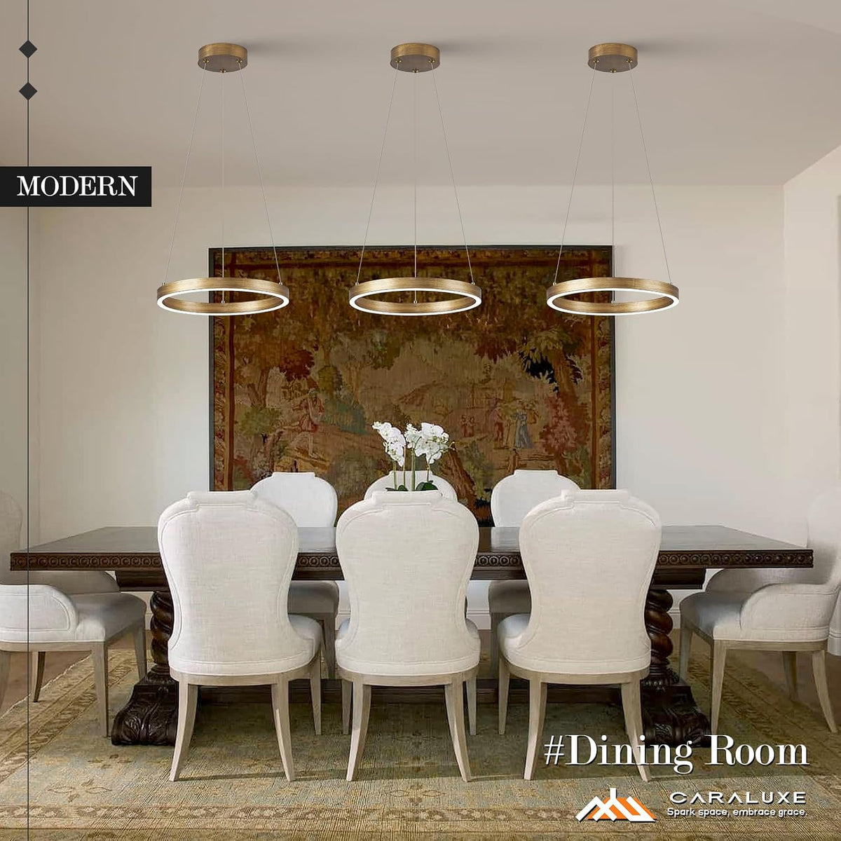 12in led ring chandelier brass gold modern dimmable, package contents