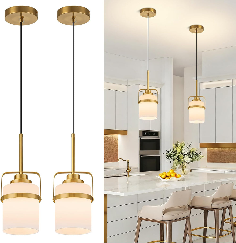 Modern Brass Pendant Lights Kitchen Island Light, Adjustable Hanging Light Fi...