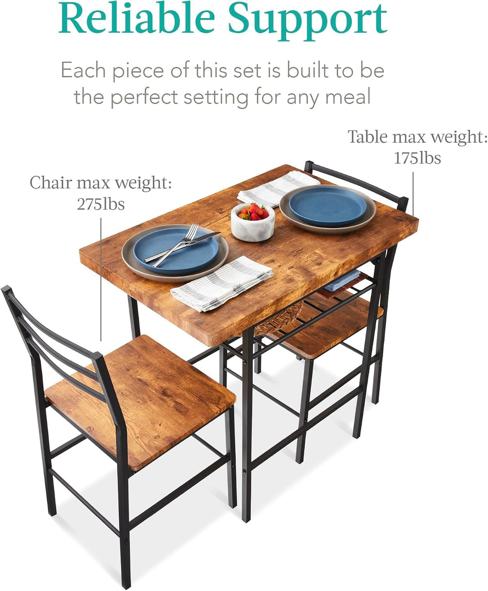 Best Choice Products 3-Piece Modern Dining Set, Space Saving Dinette for Kitc...