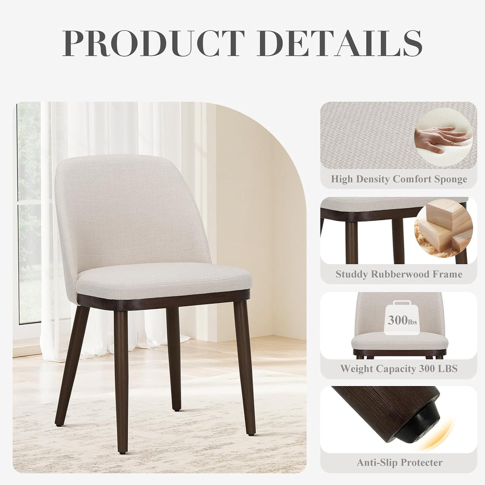 COLAMY Upholstered Dining Chairs Set of 6, Modern Kitchen Chairs with Back, F...
