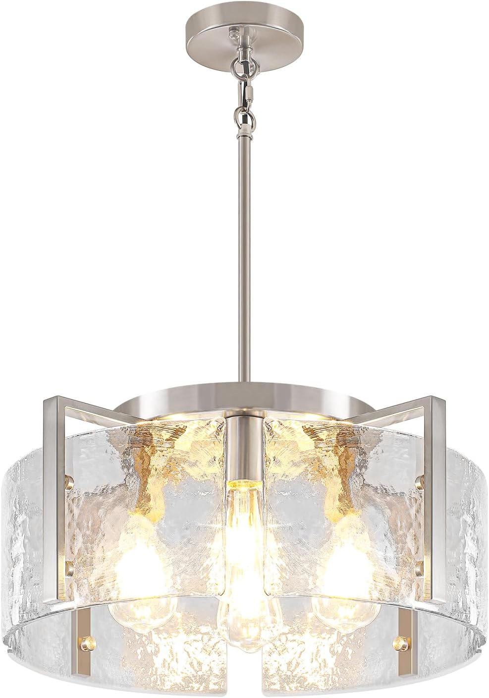 Modern Brushed Nickel Dining Room Light Fixture 4 Lights Chandeliers