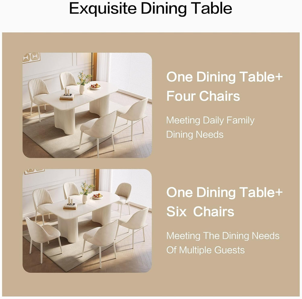 Guyii 62.99" Dining Table, Modern Kitchen Table for 6 People, Indoor Din...