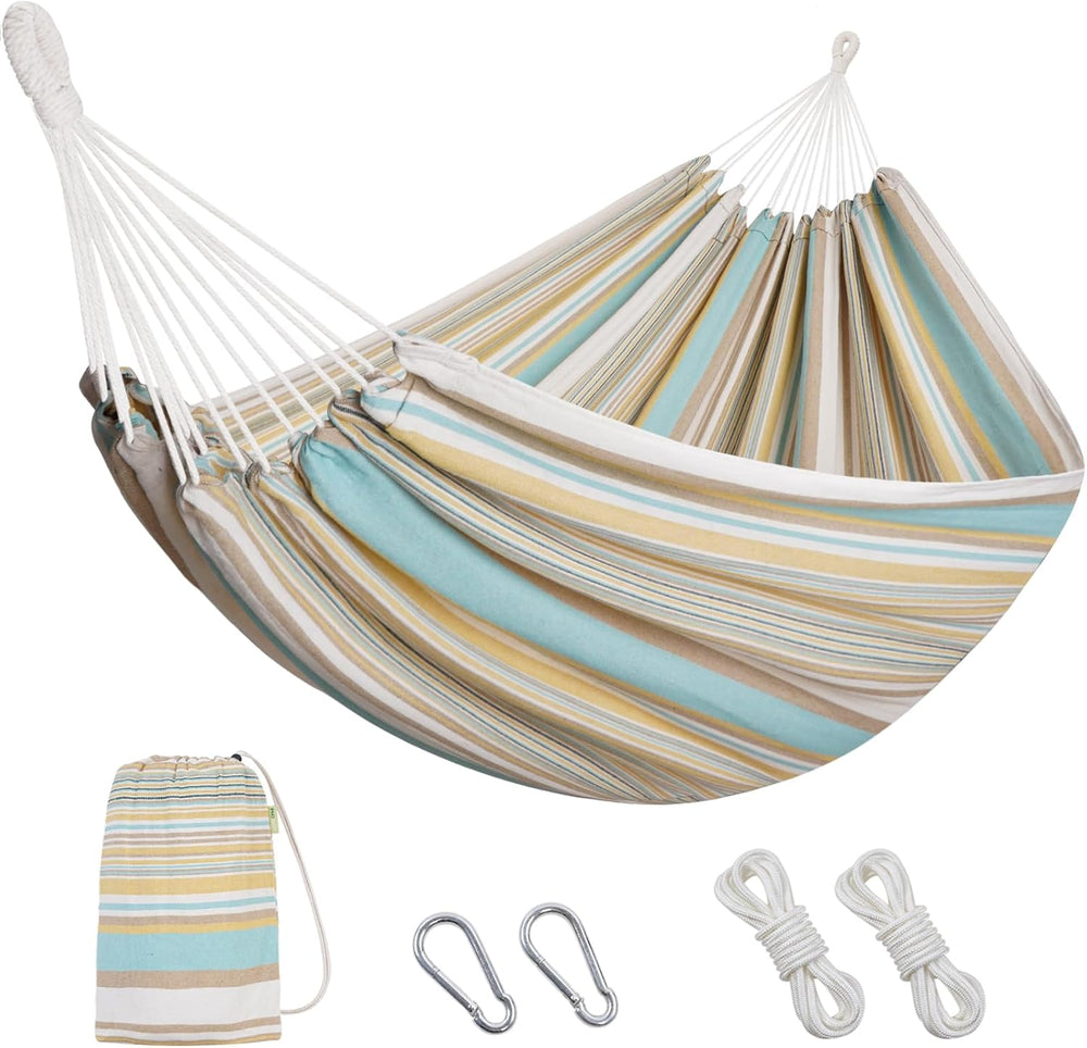 INNO STAGE Extra Large Double Hammock with Tree Straps, Yellow Green