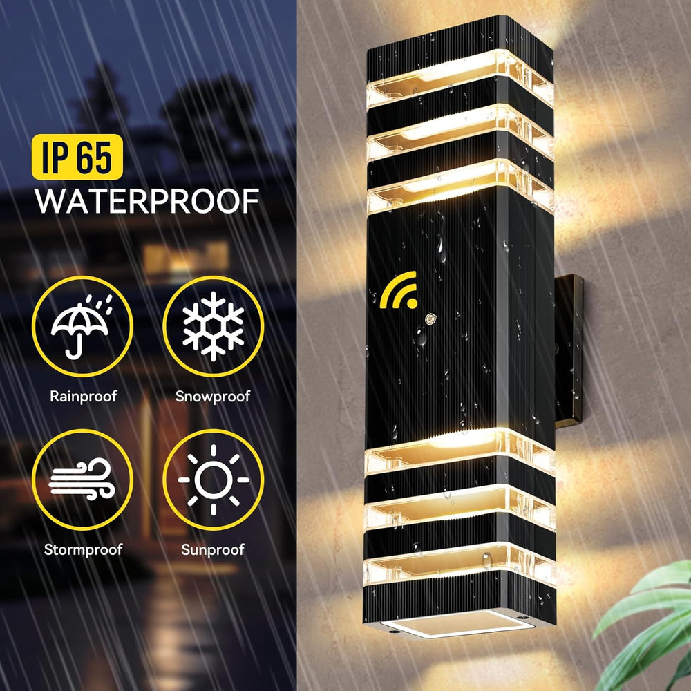 LED Square Up & Down Wall Lights,Outdoor Wall Lights Exterior Light Fixtu...