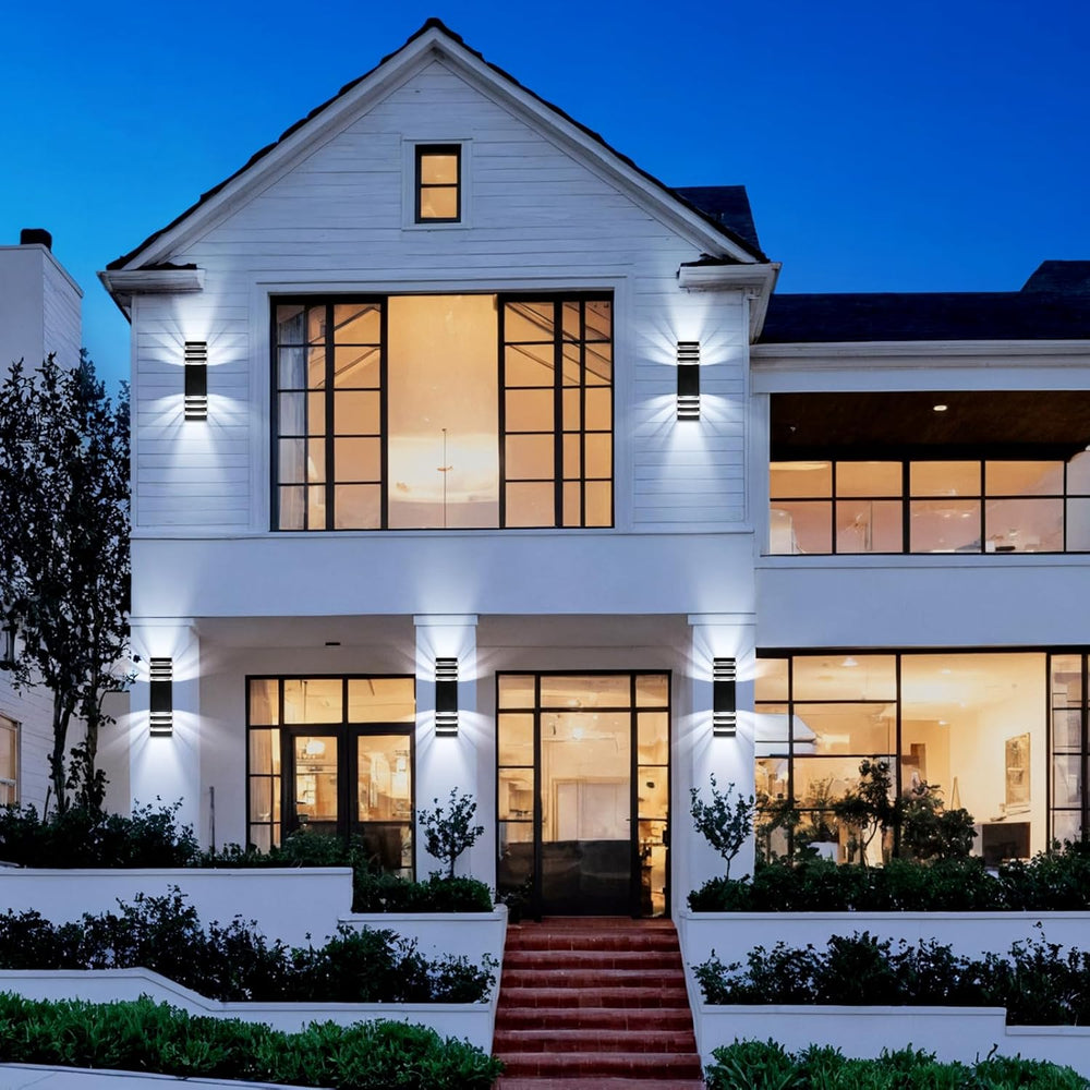 Outdoor Wall Light Fixtures, Up and Down Exterior Lighting Fixtures, Black Wa...