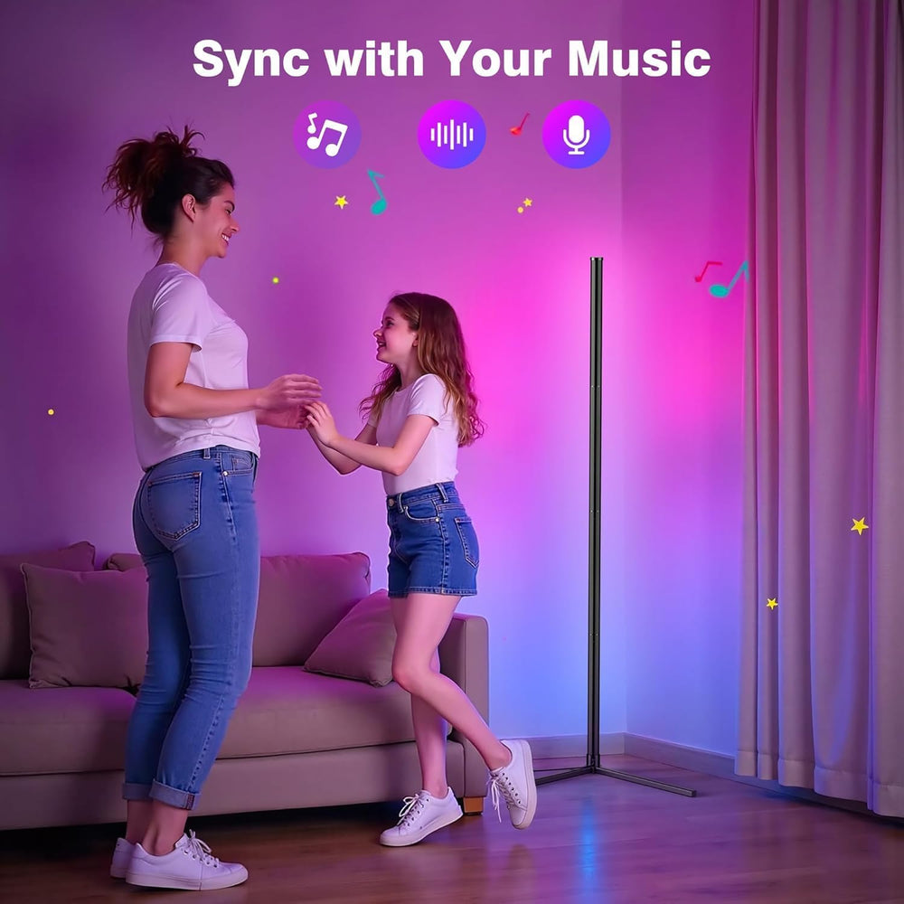 Corner Floor Lamp, 2 Pack LED Corner Lamp with App/Remote/Button Control, Sma...