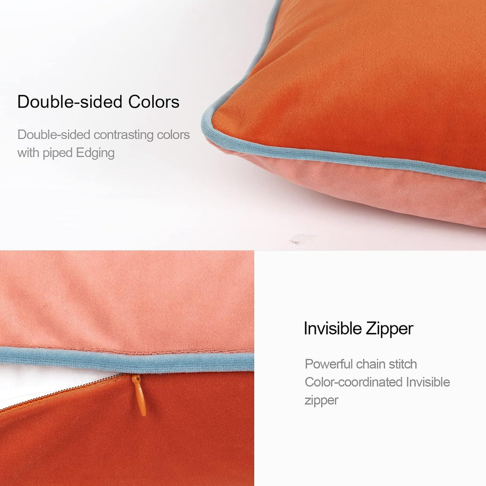 Velvet Throw Pillow Covers 20x20 Inch Set of 4 Decorative Velour Pillowcases ...