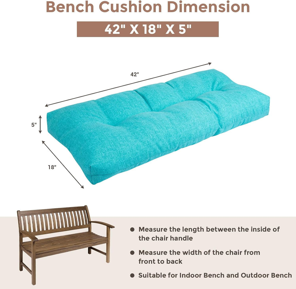 FUNHOME Outdoor Bench Cushion 45x18Inch, Long Seat Pads-Aqua Blue