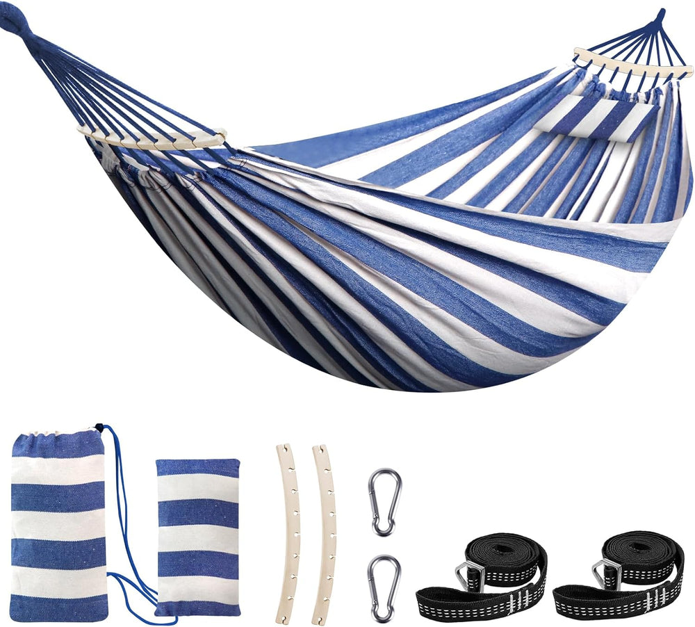 Chihee Cotton Blend Hammock 106 x 59 in 660 lb Detachable Spreader Bars