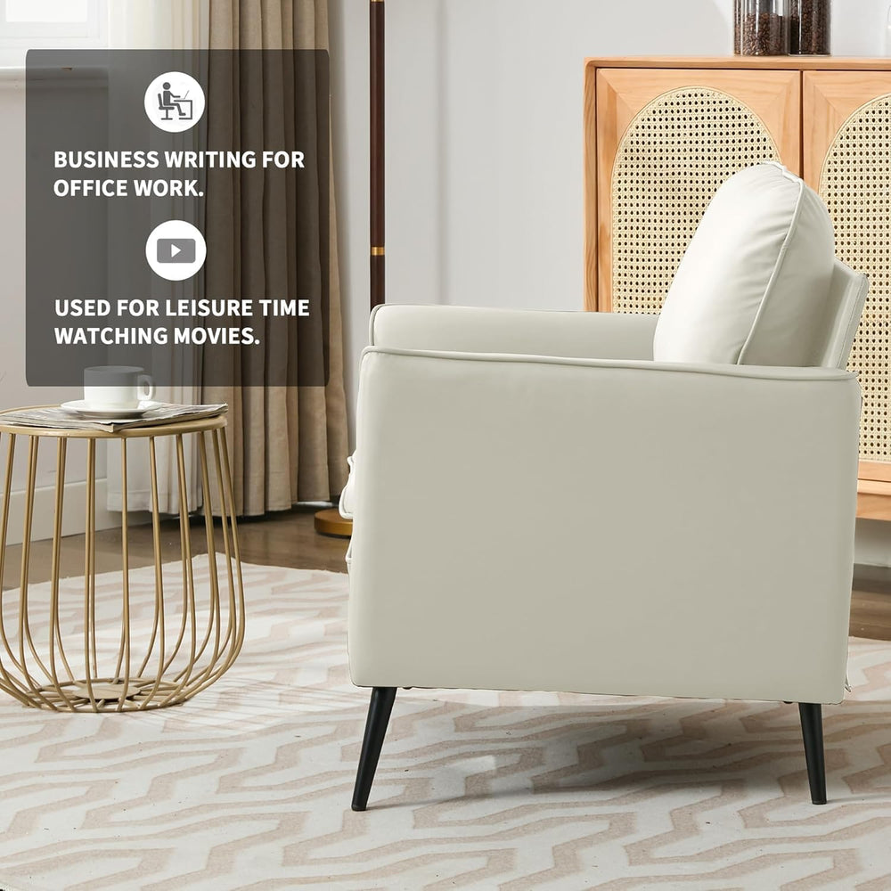 YISHENG Mid-Century Modern Living Room Accent Chairs Set of 2 - Oversized Fau...