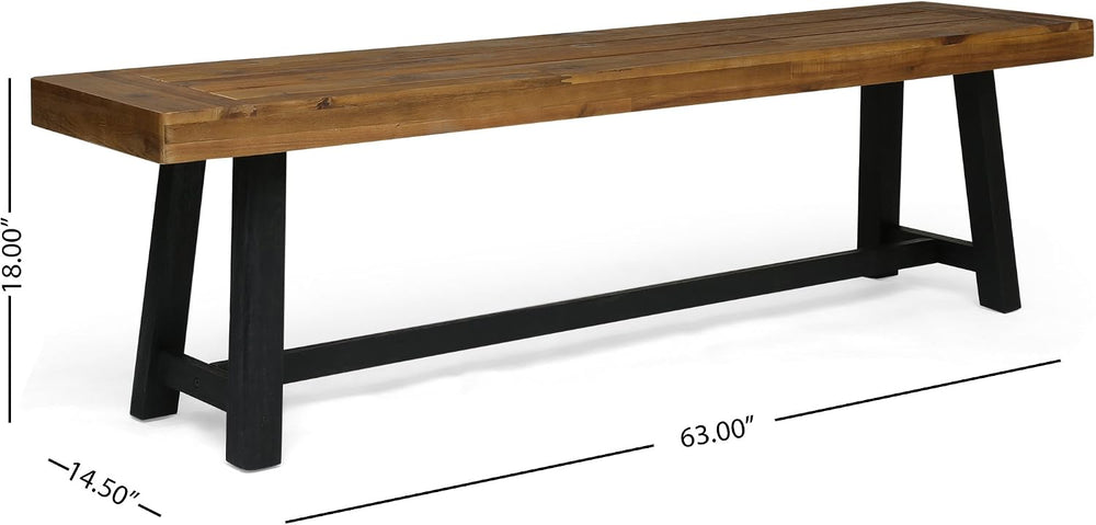 Christopher Knight Home Toby Outdoor Acacia Wood Bench, Sandblast Teak Finish...