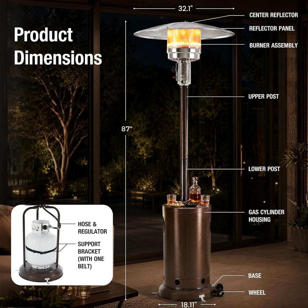 Sweetcrispy 48,000 BTU Patio Heaters for Outdoor Use with Wheels