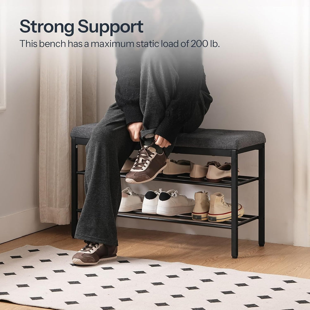 HOOBRO Shoe Bench, Storage Bench with Cushion, Entryway Bench Shoe Shelf with...