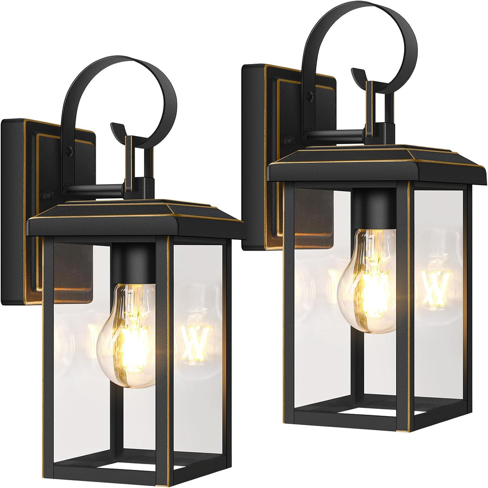 BesLowe 2-Pack Outdoor Wall Light Fixtures, Modern Porch Sconces, Bronze