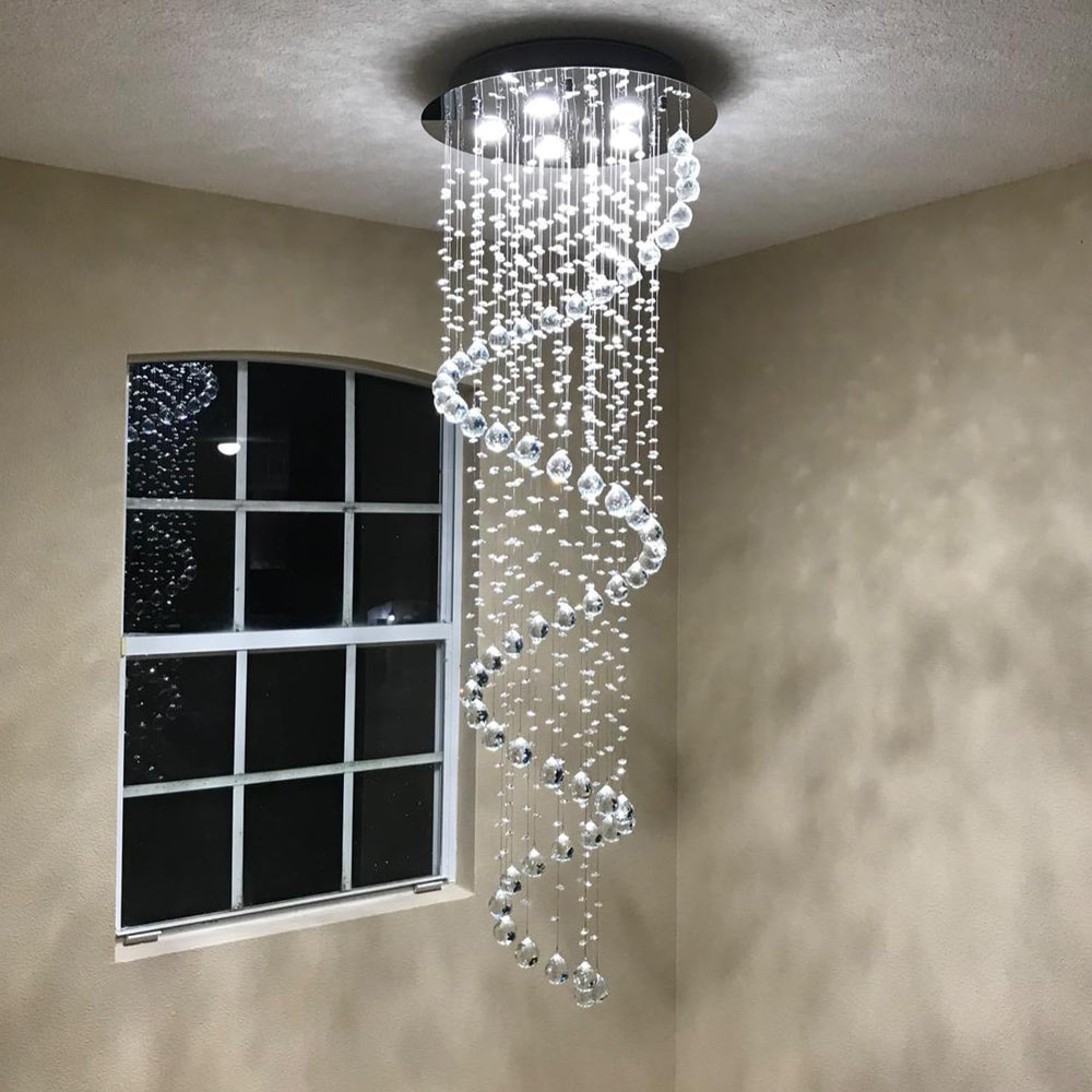 Elegance Spiral Chandelier for Dining Area, Modern Swirl Raindrop Chandelier ...