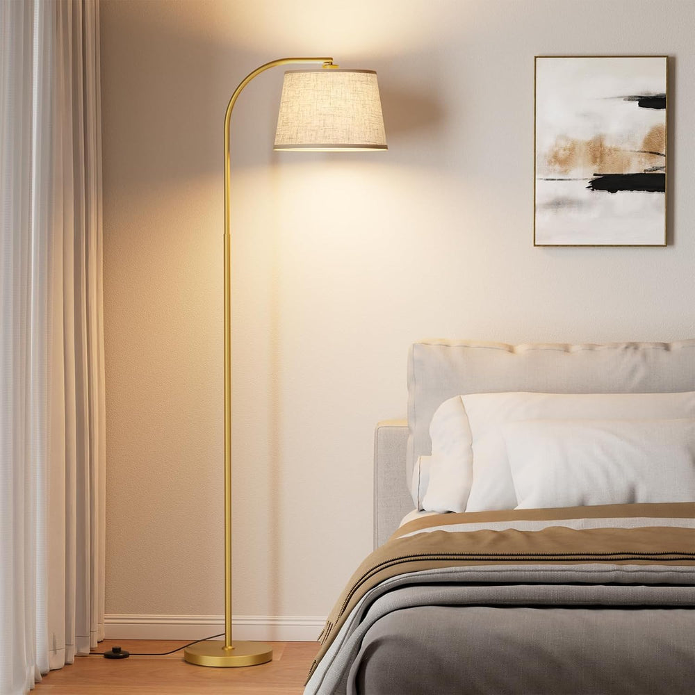 Karjoefar 64" 3 Color Dimmable Gold Arc Floor Standing Lamp with Remote