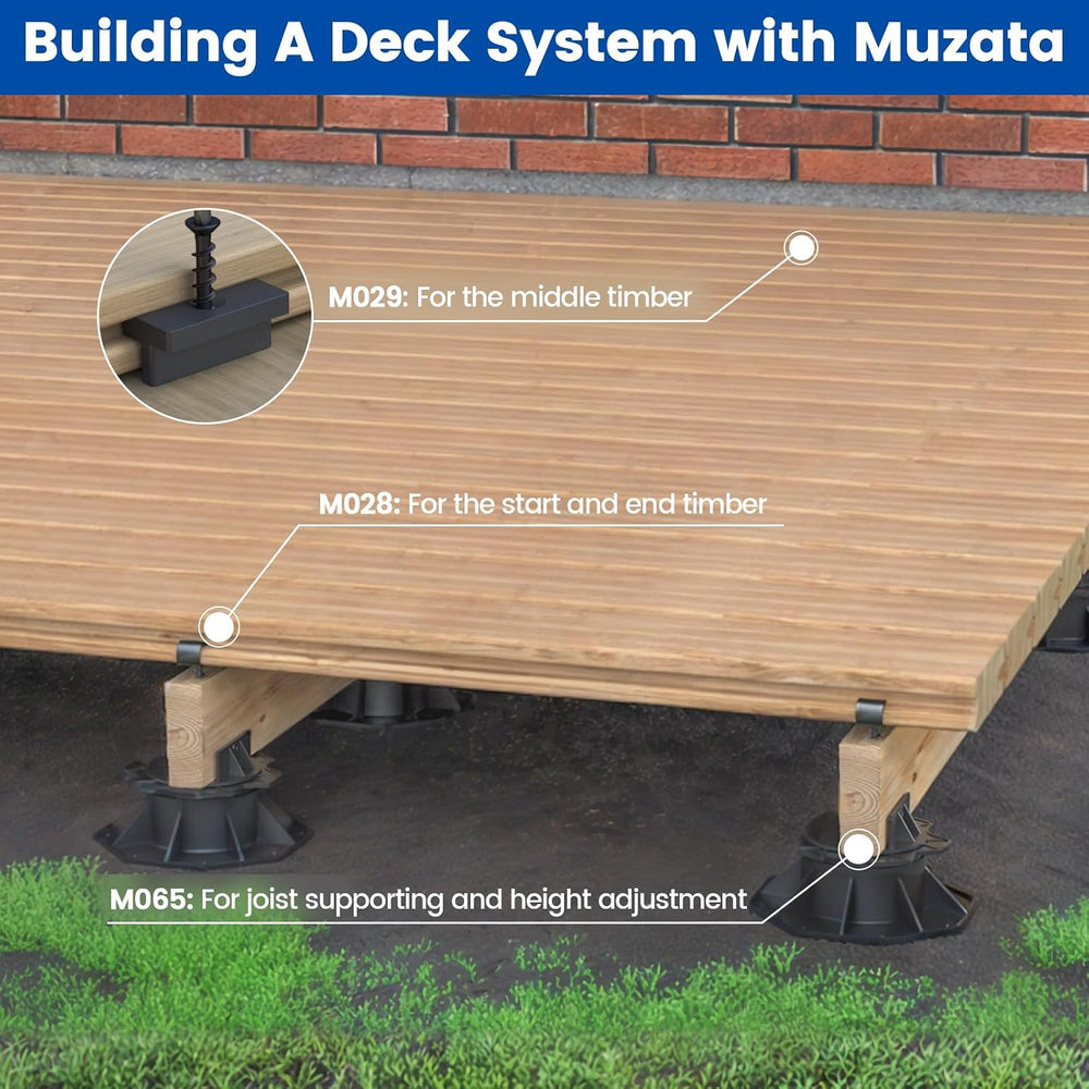 Muzata 10 Pack Deck Support Pedestal, Adjustable Height 2.4"-5.5" M065