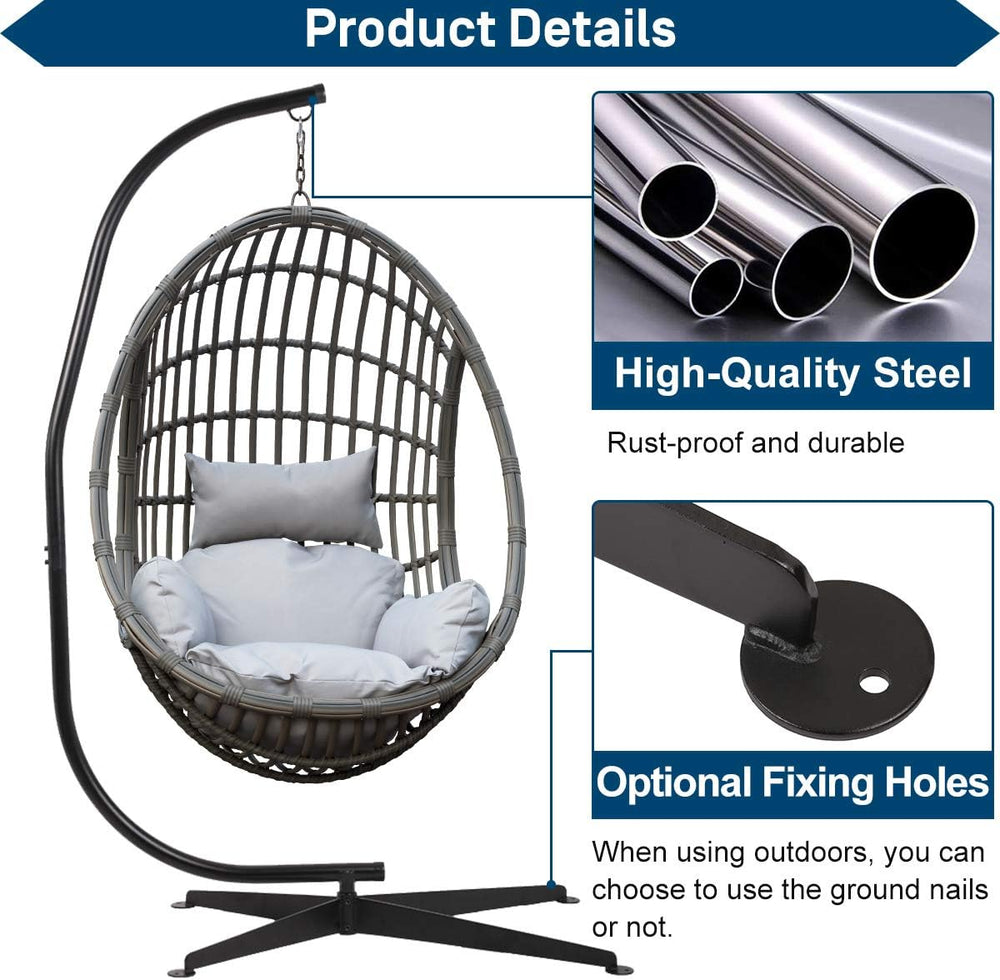Hammock Chair Rack Portable Heavy Duty Solid Steel Holder Outdoor Indoor Hang...