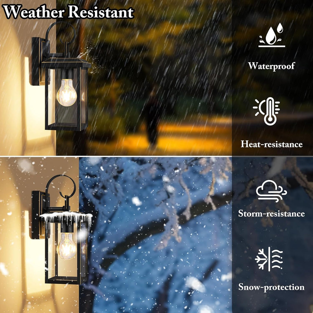 BesLowe 2-Pack Outdoor Wall Light Fixtures, Modern Porch Sconces, Bronze