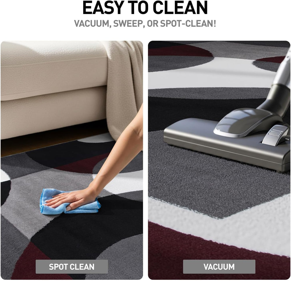 Rugshop Circle Design Contemporary Geometric Area Rug Burgundy 5'3" ...