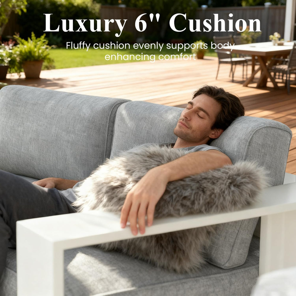 LayinSun 2 Piece Oversized Aluminum Patio Outdoor Furniture Set