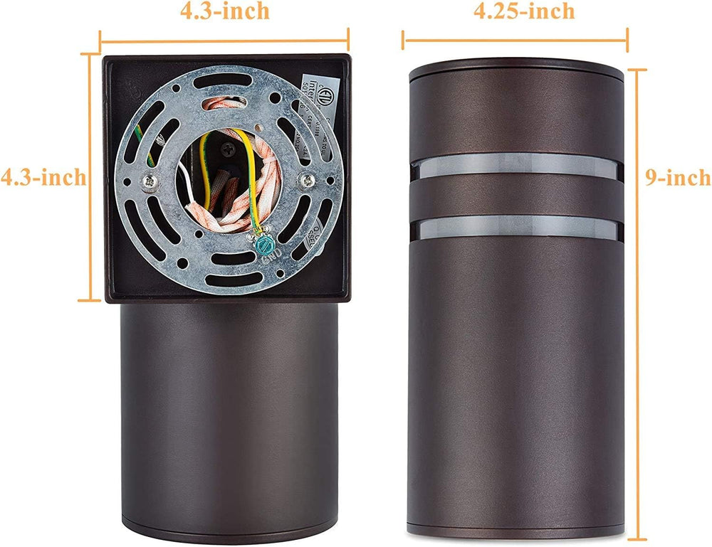 rosykite Brown Outdoor Wall Sconce, Modern Patio Exterior Light Fixture