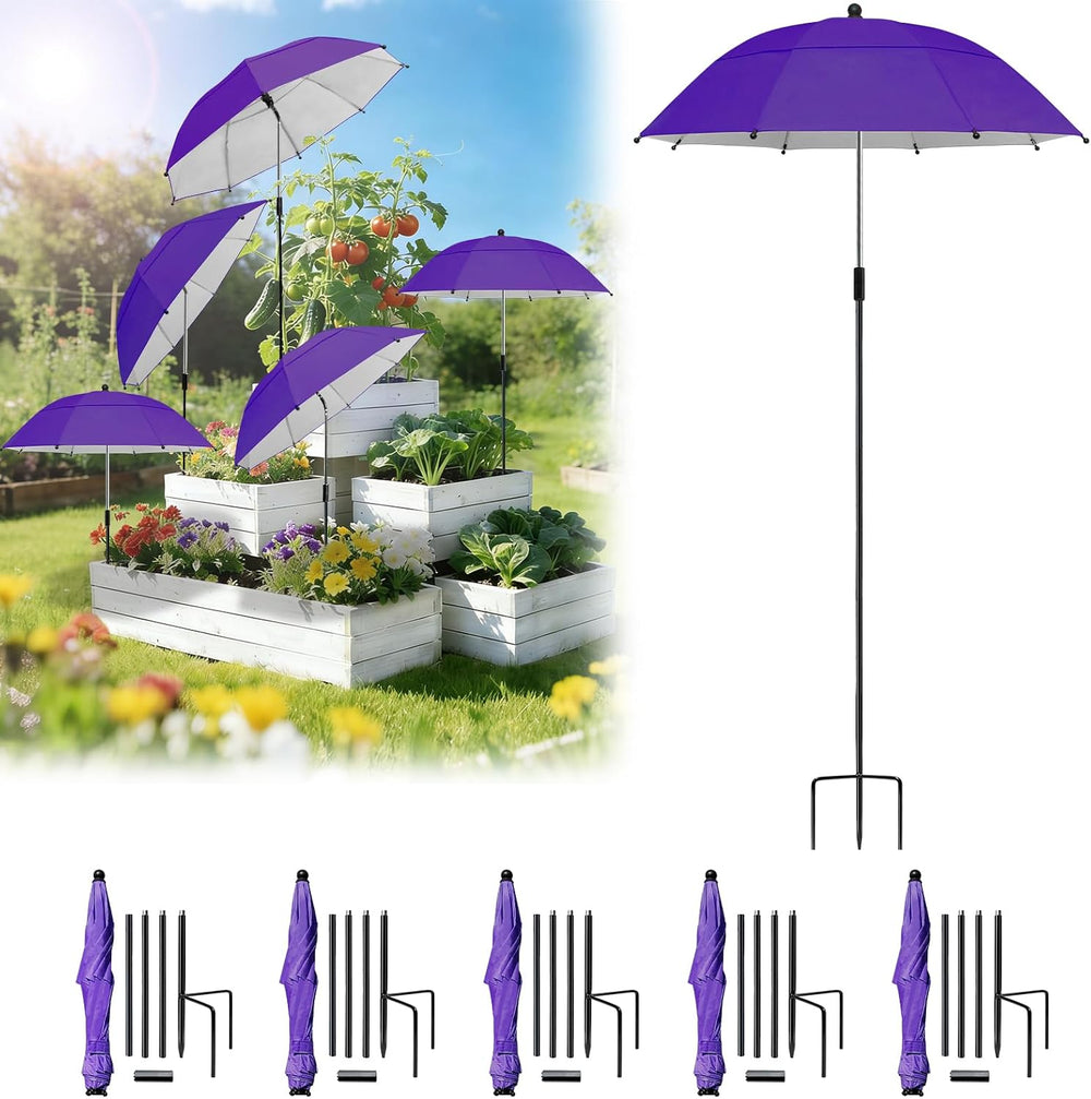 Plant Umbrellas, 5Pack 360°Adjustable Garden Umbrella for Outdoor Plants,24” ...