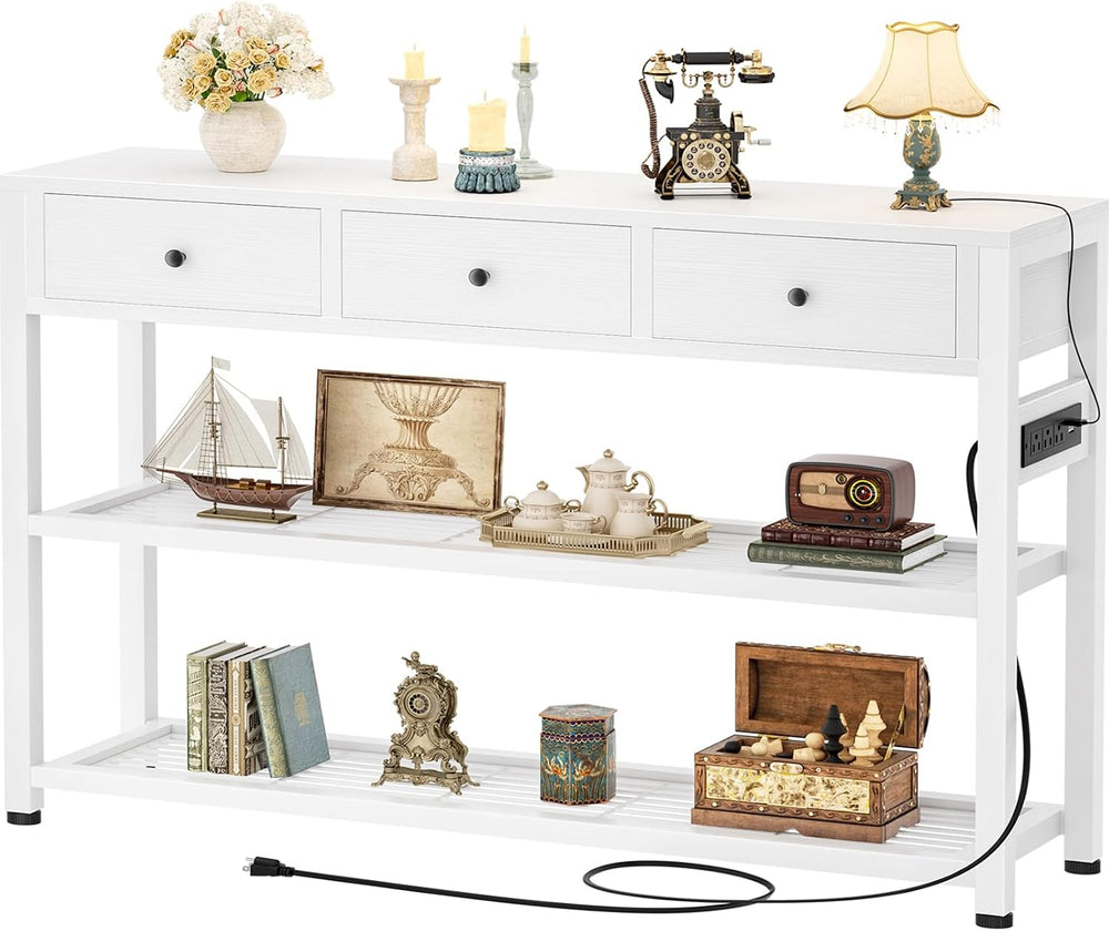 Ecoprsio 47'' Entryway Table with Outlets and USB Ports, Console Tabl...