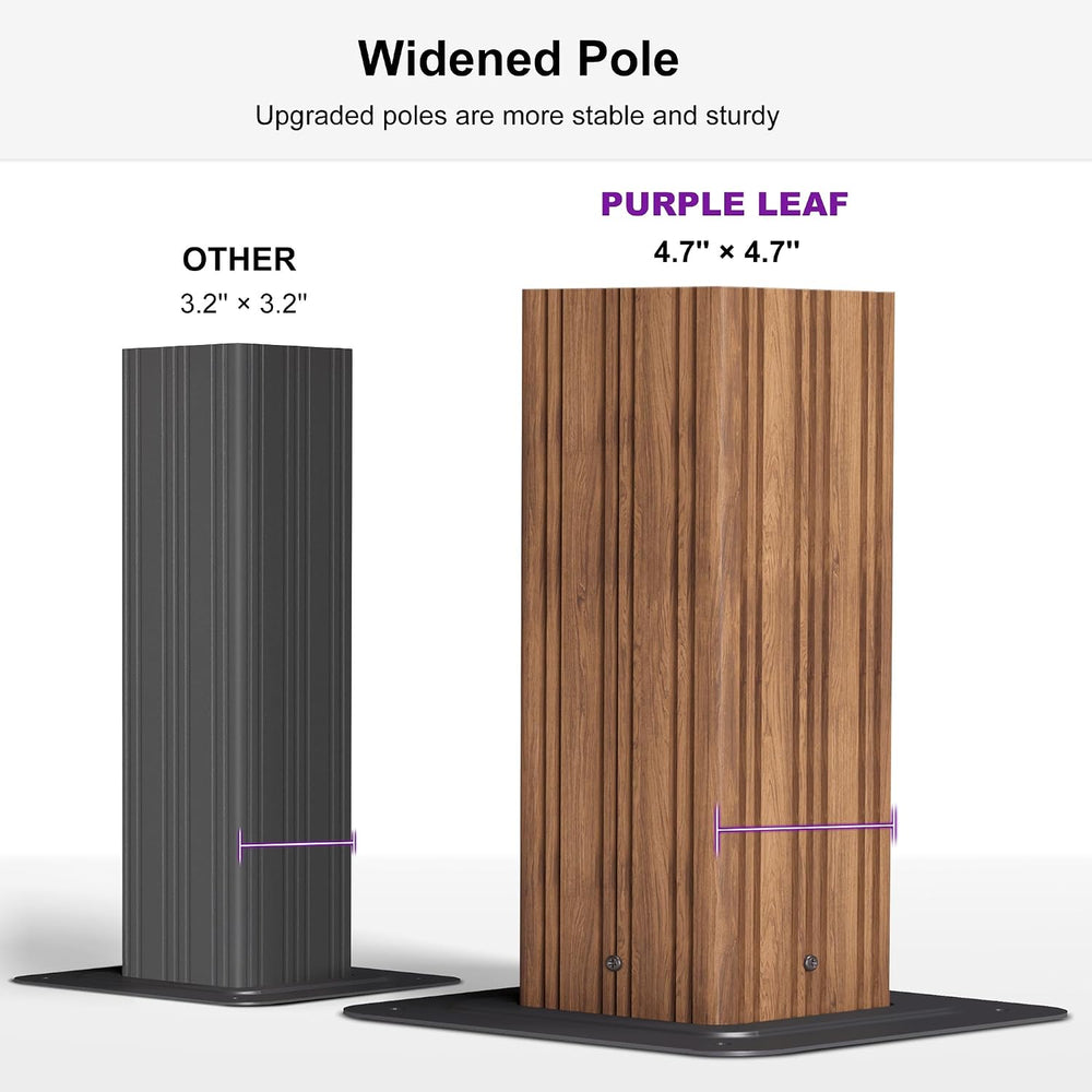 PURPLE LEAF Gazebo 10' x 14' with Khaki Curtain and Netting, Wood Grain