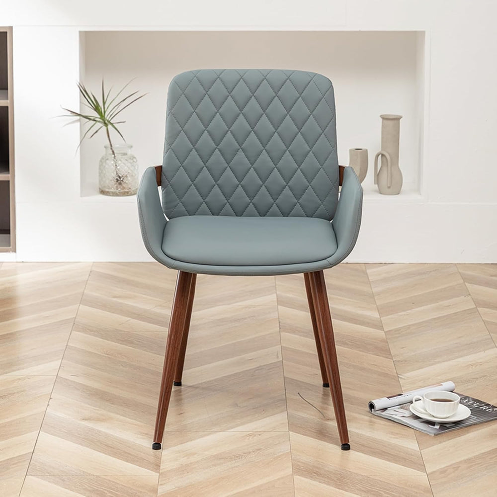 LUNLING Mid Century Modern Faux Leather Dining Room Chairs,Upholstered Seat M...
