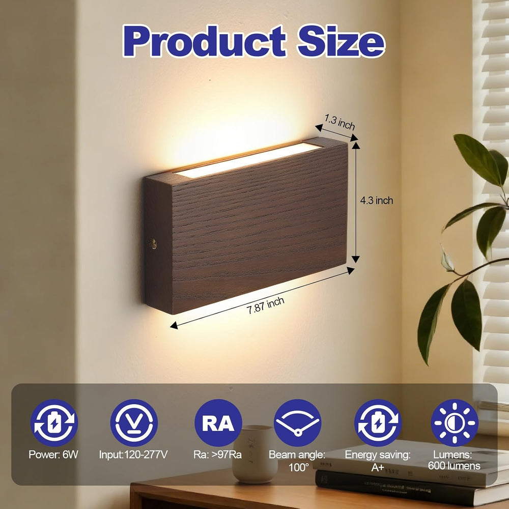 Wood Wall Sconce Indoor Wall Lights Hardwired 2 Pack Up and Down，wall Lights ...