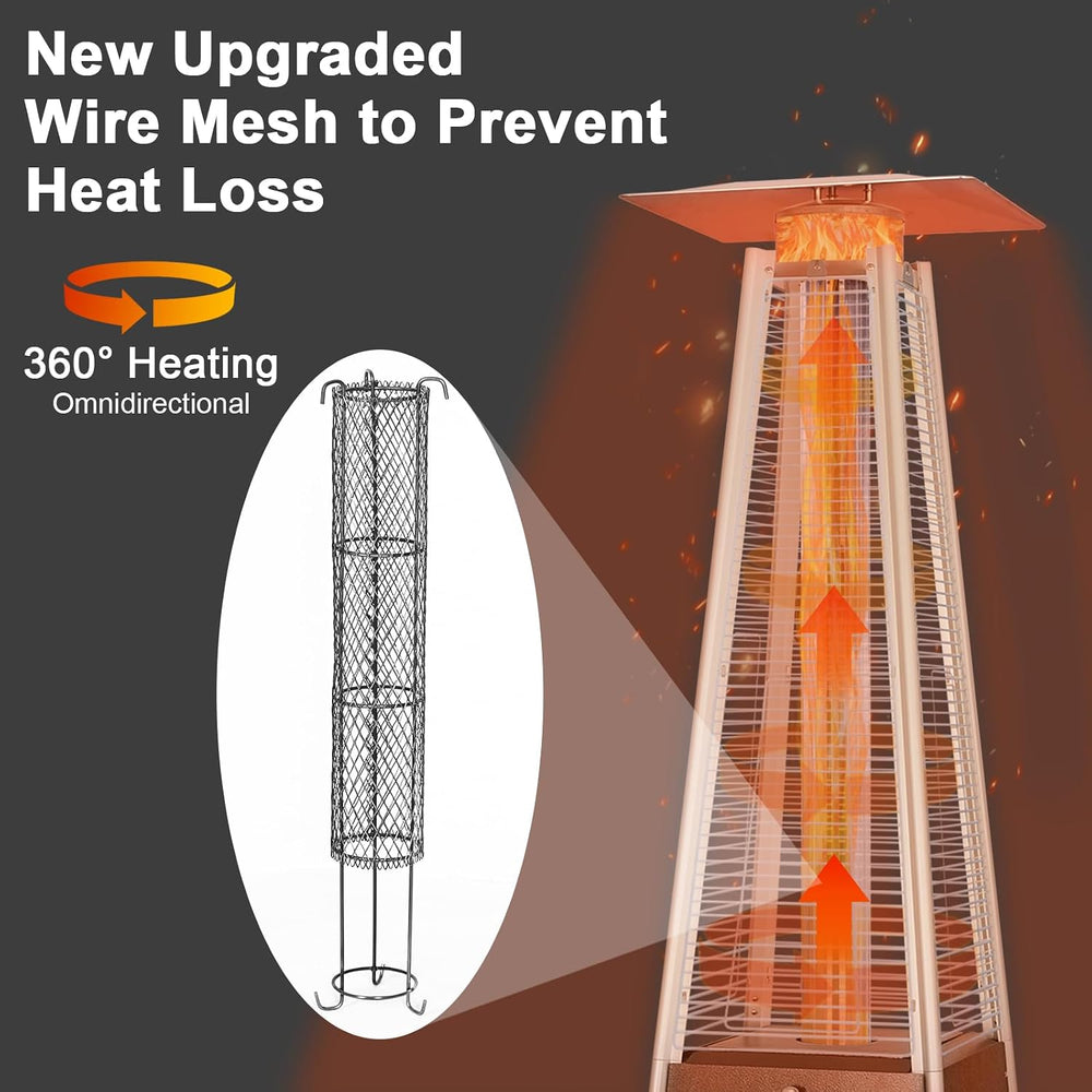 Hykolity 48000 BTU Pyramid Patio Heater, Outdoor Propane Heaters with Wheels ...