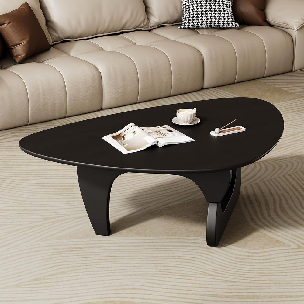 Mid Century Modern Coffee Table - Black Wooden Coffee Table for Living Room,C...