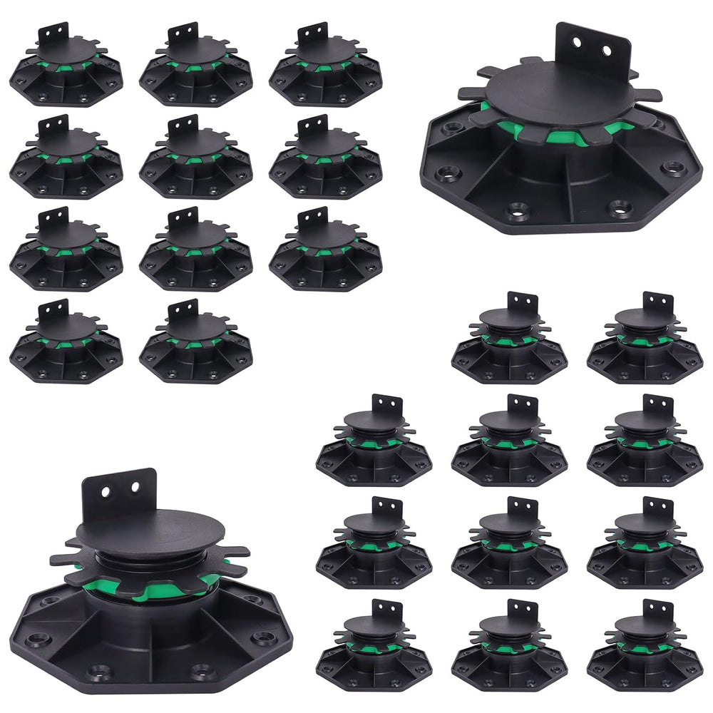 24 Pack Adjustable Deck Support Pedestals, 1-9/16" to 2-3/8" Height