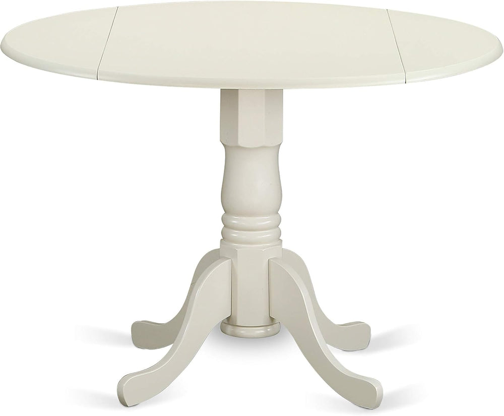East West Furniture DLDR5-LWH-07 5 Piece Dining Set, Linen White Finish