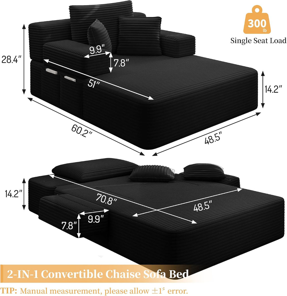 Avenix 70" Oversized Boneless Chaise Lounge Chair Indoor, Comfy Oversize...